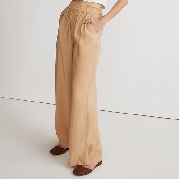 Madewell The Carley Wide Leg Pants in Softdrape Khakis Tan Medium NWT - Picture 5 of 11